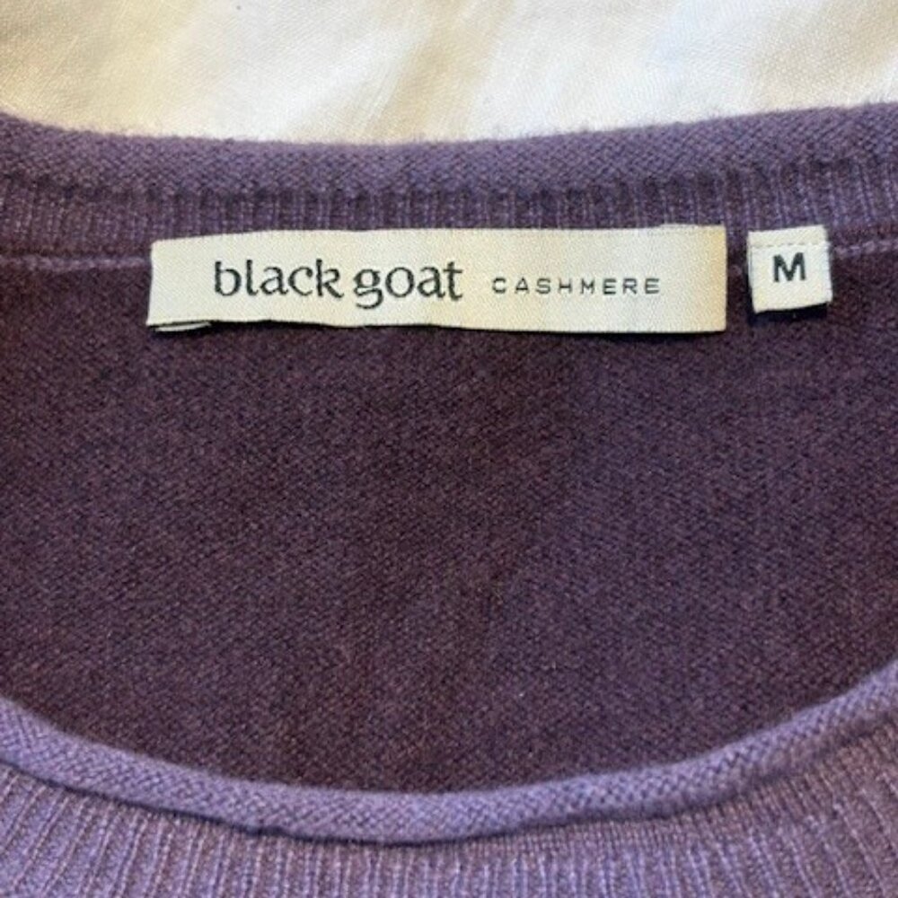 Black Goat Cashmere crewneck sweater, purple and grey, size M - Picture 6 of 7